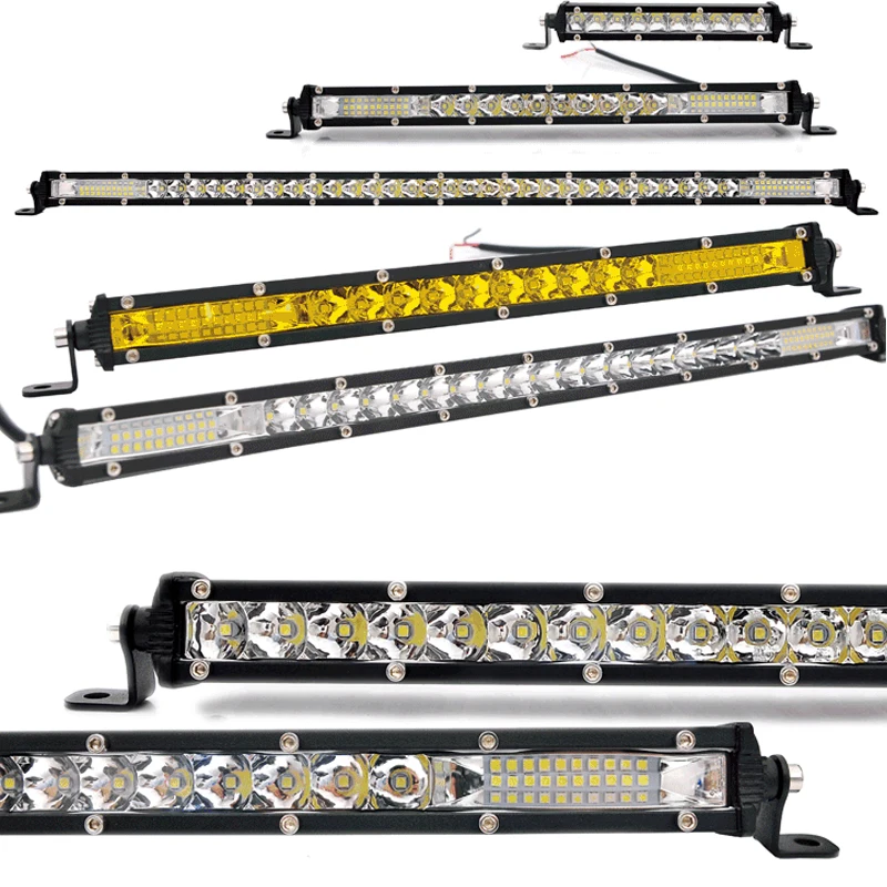 Супер тонкий 10D 30 Вт 120 Вт 13 20 дюймов желтый светодиодный светильник для работы бар точечный комбо 4x4 внедорожный светодиодный светильник для трактора лодки 4WD грузовиков ATV