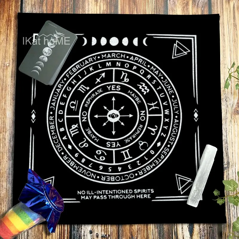 

12 Constellations Moon Tarot Tablecloth Velvet Divination Pagan Altar Cloth Witchcraft Board Fortune Astrology Oracle Card Pads