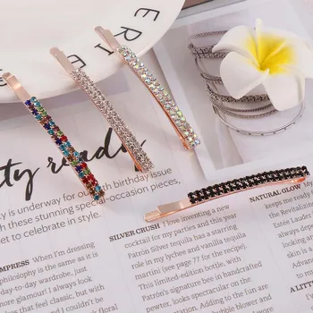 

1PC Women Crystal Rhinestone Hair Clip Barrette Jewelry Gifts Korea Style Fashion Women Hair Pins Hair Styling Accessories