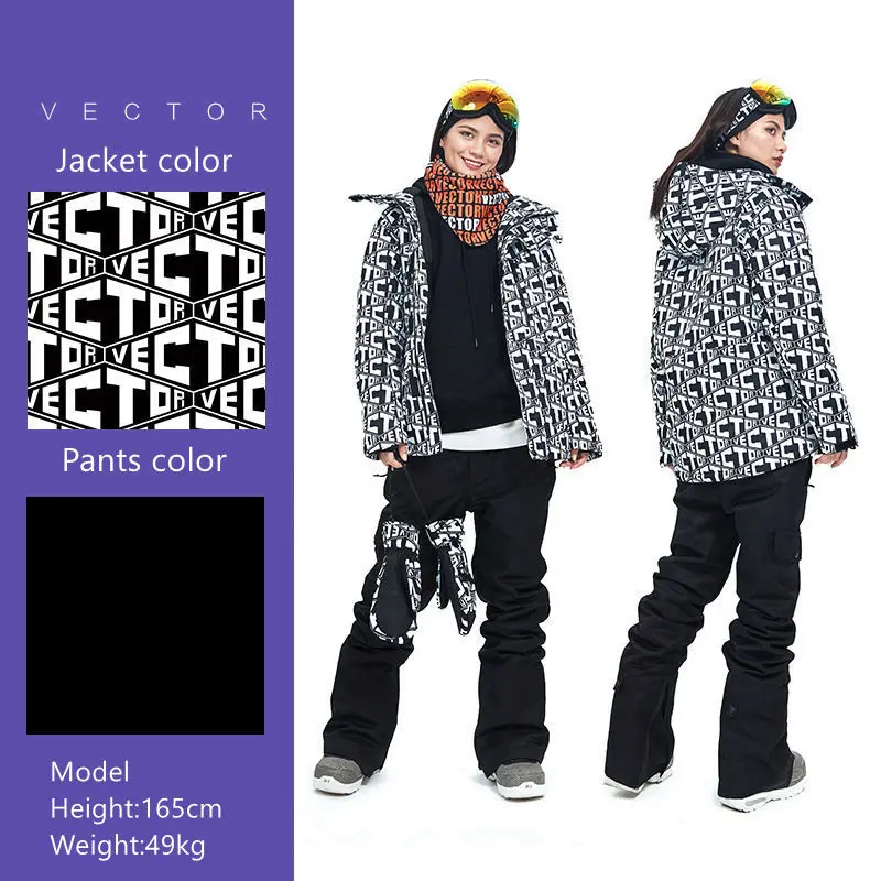 Women Winter Warm Snow Jacket Pants Sports Cloth Waterproof Ski Suit Female Thick Warm Outdoor Sports Jackets - Цвет: Women 05