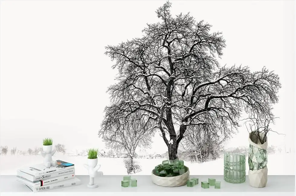 

Custom photo 3d wallpaper Snow mountain snowy tree frost living room home decor 3d wall murals wallpaper for walls 3 d
