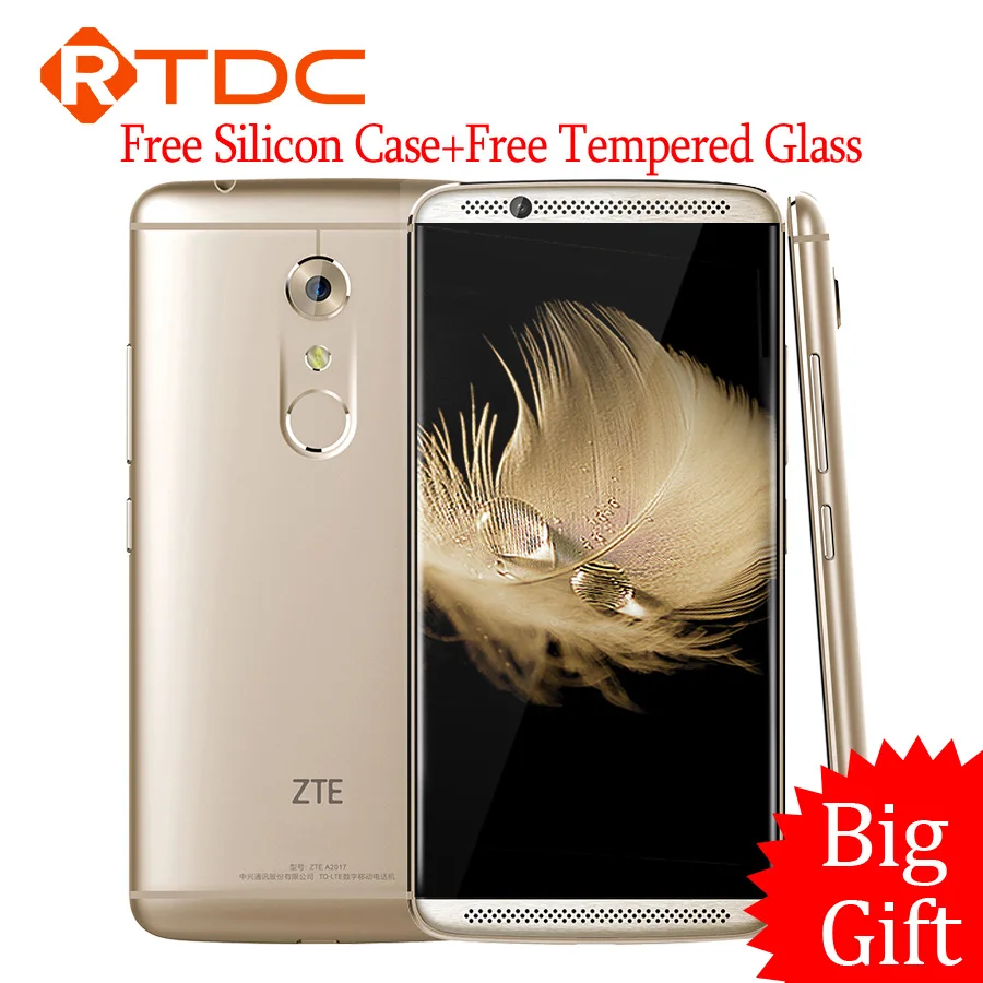 Оригинальный мобильный телефон ZTE Axon 7 A2017 четырёхъядерный процессор Snapdragon 820 MSM8996