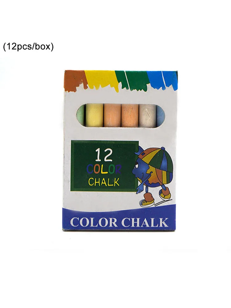 12Pcs Sidewalk Set Street Chalks 6 Bright Cheerful Colors Nontoxic Washable Hex Dust-free Chalks For Chalkboards Playground