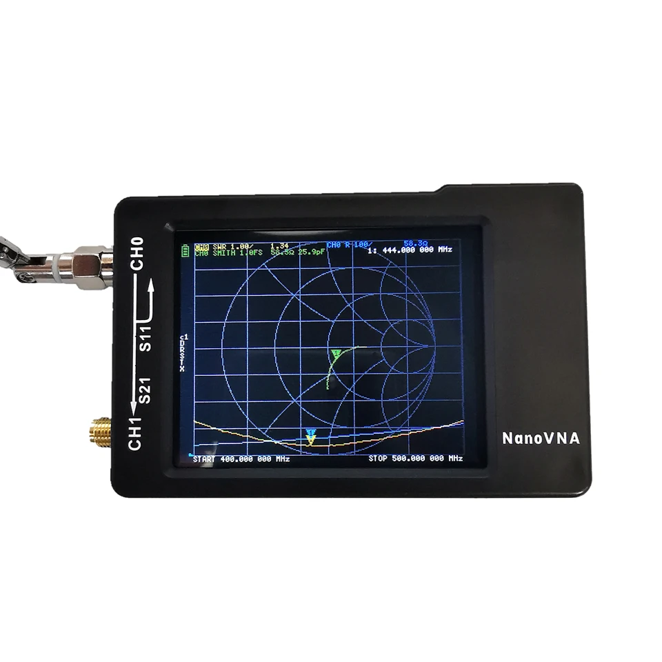 NanoVNA-H 50 кГц~ 1,5 ГГц VNA 2,8 дюймов lcd HF VHF UHF UV векторный сетевой анализатор антенный анализатор 450 мАч поддержка батареи Andriod