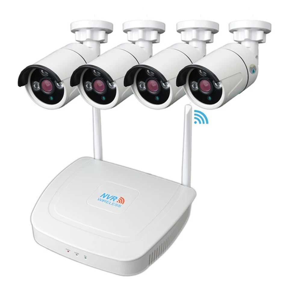 EU Plug Security 4CH WIFI Wireless CCTV Surveillance System Kit HD 1080P NVR IP Security Camera System Video Surveillance Kit