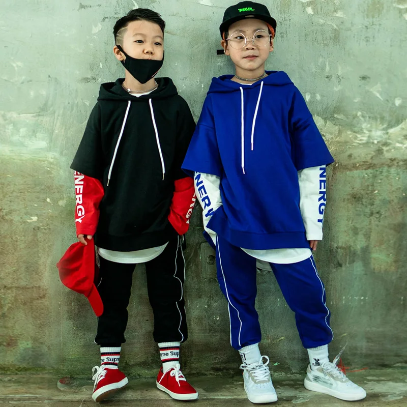 Комплекты одежды для детей весенне-осенние комплекты для маленьких мальчиков в стиле хип-хоп Спортивная одежда для мальчиков, комплект из 2 предметов, детская повседневная одежда с принтом буквы