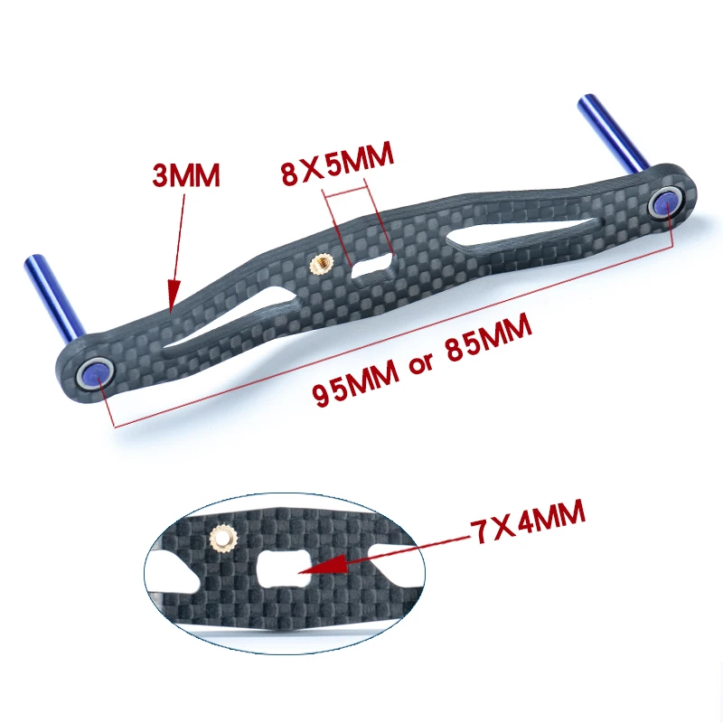 Fishing Reel Fishing Tackle Accessory ARTSEA Refit Carbon Fiber Fishing Reel Handle Rocker Light Weight 20g Rubber Knob for DAIWA or SHIMANO Baitcasting Reel
