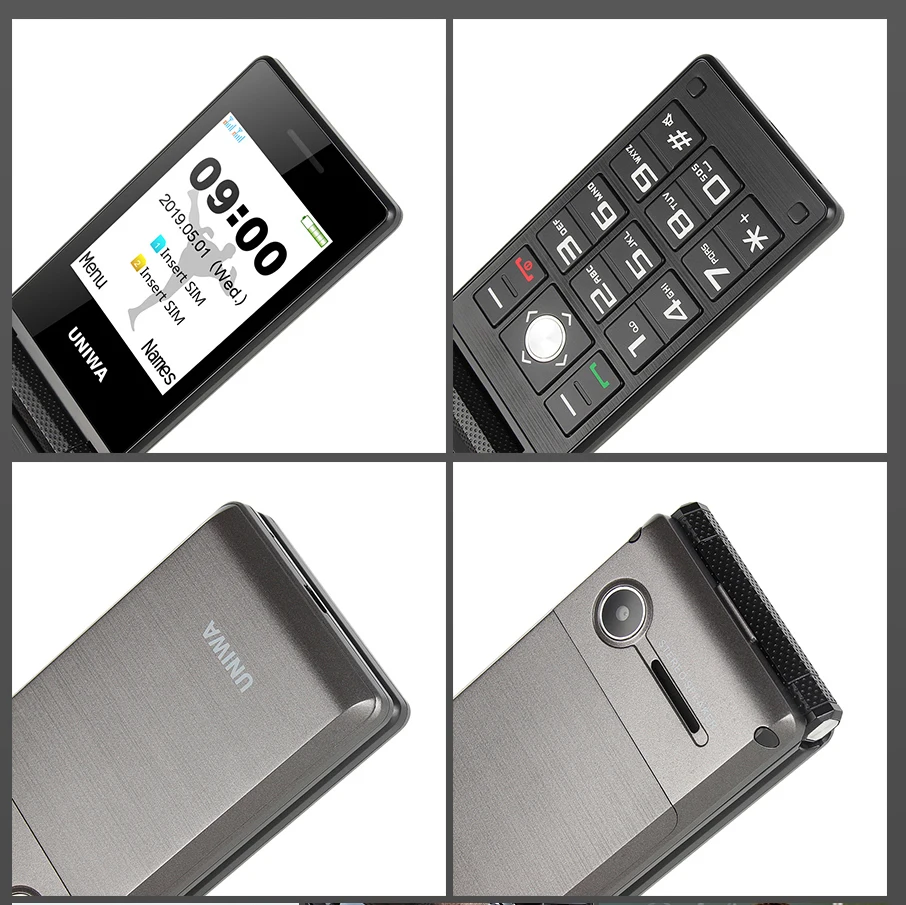 UNIWA X28 флип сотовый телефон 2,8 дюймов русская клавиатура двойной дисплей телефоны Bluetooth FM Мобильный телефон с двумя sim-картами кнопочный телефон