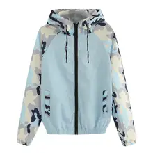 Куртка с капюшоном спортивная женская с длинным рукавом Лоскутная молния карманы повседневное спортивное пальто Верхняя одежда для верховой езды