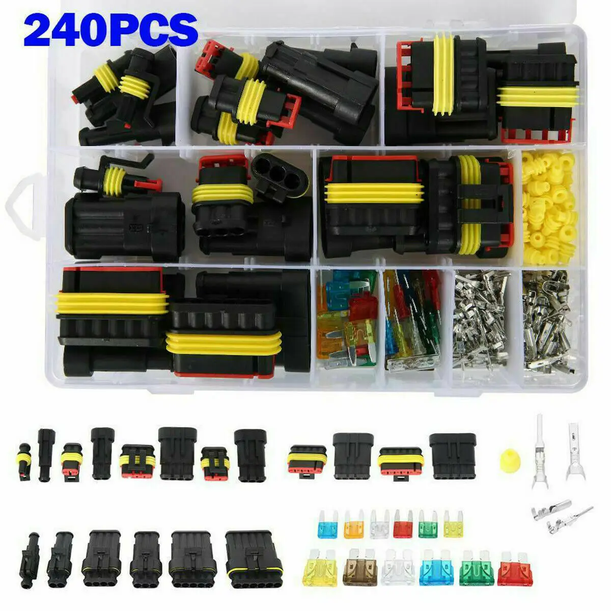 15 pces 1-6pins escondeu conectores à prova