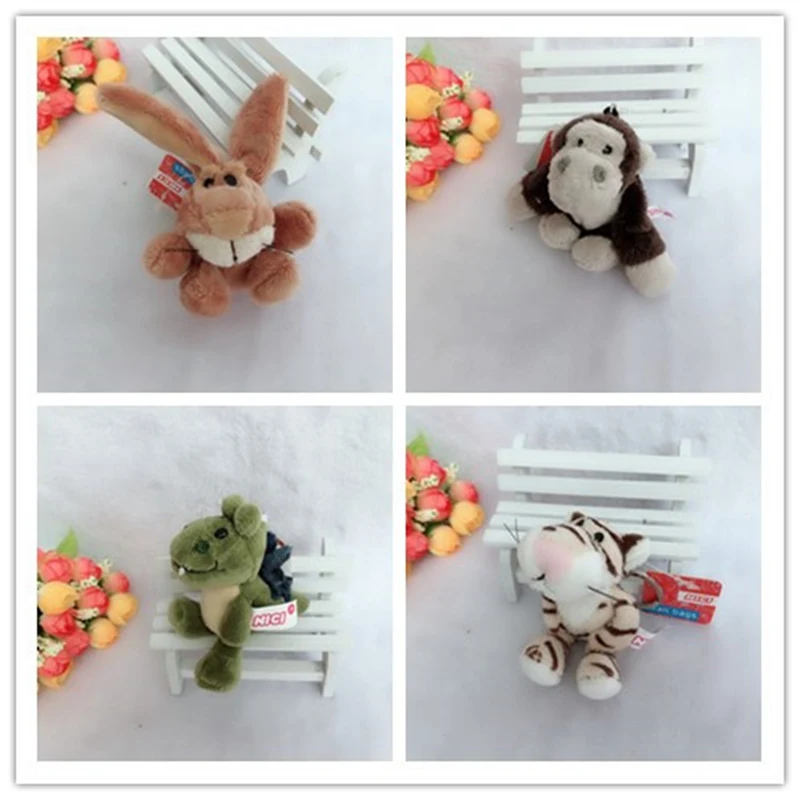 

Cute 10cm Germany Jungle Brother Tiger Elephant Monkey Lion Giraffe Plush Animal Keychain Mobile Phone Pendant Toy Gift