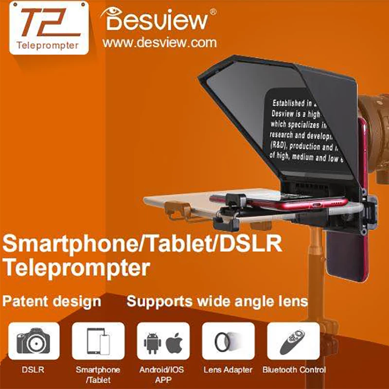 Телеprompter Bestview T2 для телефонов IOS и Android цифровых зеркальных камер Canon Nikon Sony фото