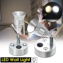 Smuxi 12 В 3W светодиодный светильник прикроватный настенный светильник для чтения светильник для интерьера Точечный светильник Регулируемая лампа с вращением на 360 ° энергосберегающая лампа