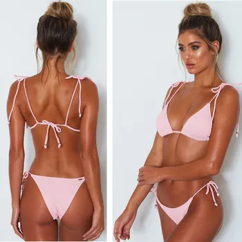 

6 Colors Women Sexy Push Up Micro Bikini Set Swimsuit Swimwear Black Bandage Beach Swim Wear Bath Suit Biquini Plavky Tankini