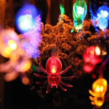 

2M 20 LED Halloween Spider String Lights LED Fairy Lights Atmosphere Lamp For Festival Party Bar Decoration Battery Powered #
