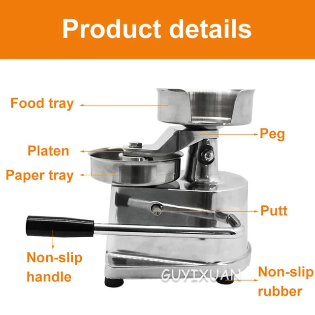 Rozsdamentes Acél Kézi Hamburgergép Többfunkciós Szeletek Öntőgép Élelmiszer -Feldolgozó Berendezések - Image 5
