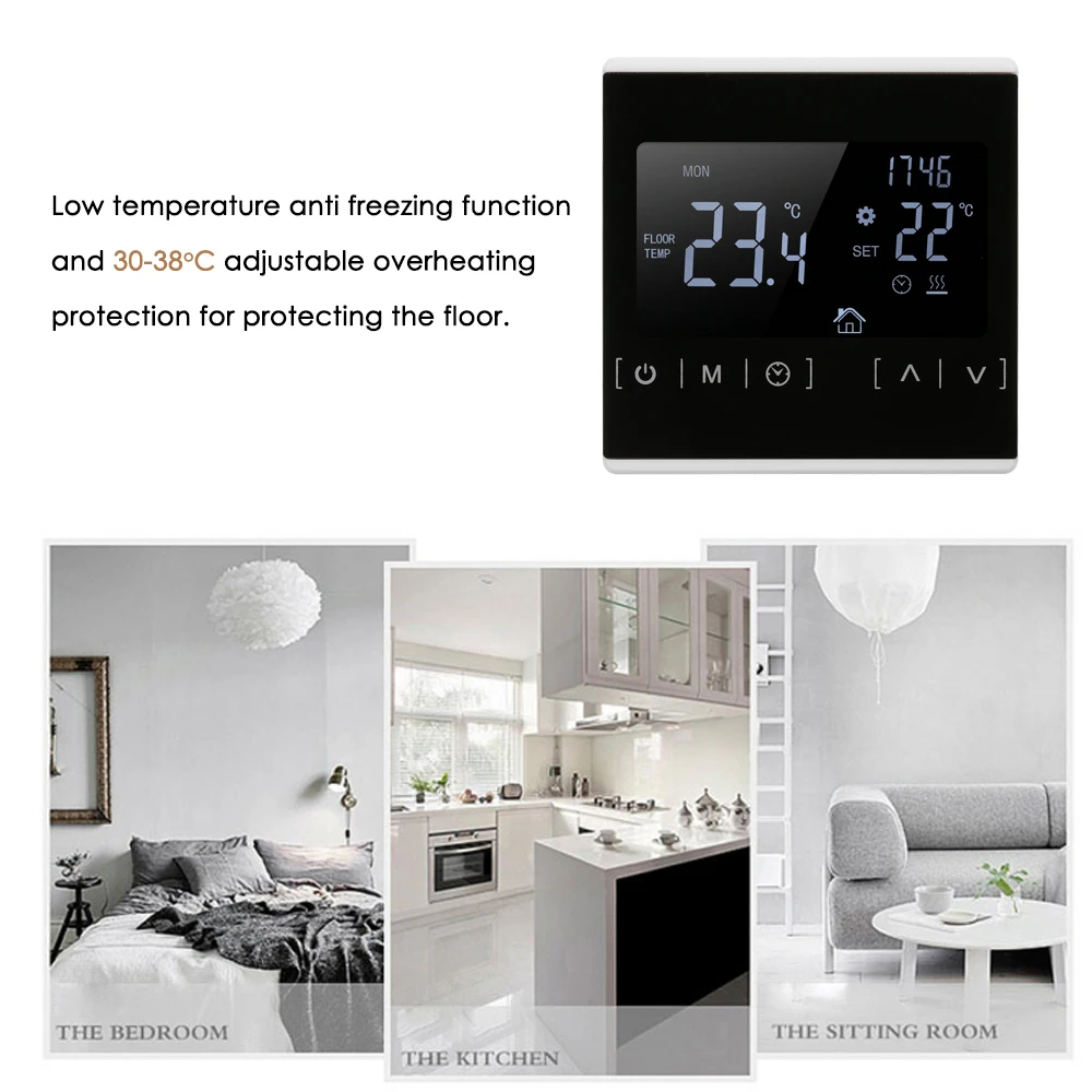 Сенсорный ЖК-экран умный термостат электрический подогрев пола термостато умный регулятор температуры для дома