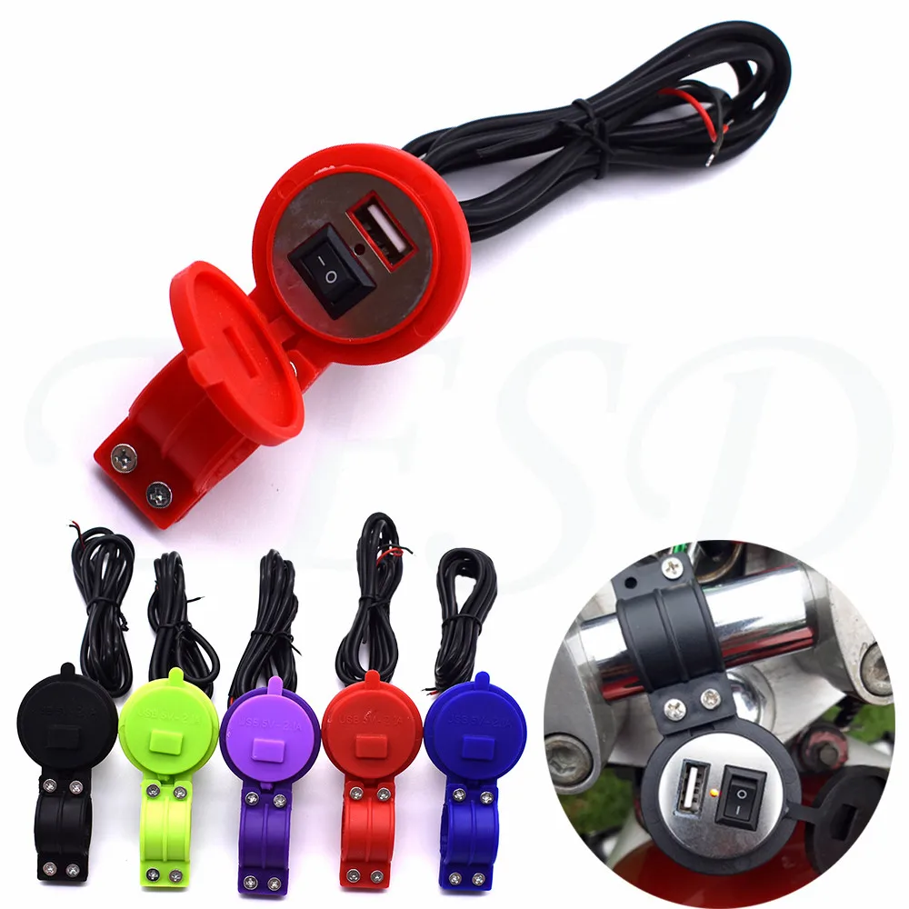 

USB Car Charger Motorcycle DC 12V-24V Charger with Switch Socket Waterproof Phone Charger For Ducati 796 696 400 620 695 S2R 800