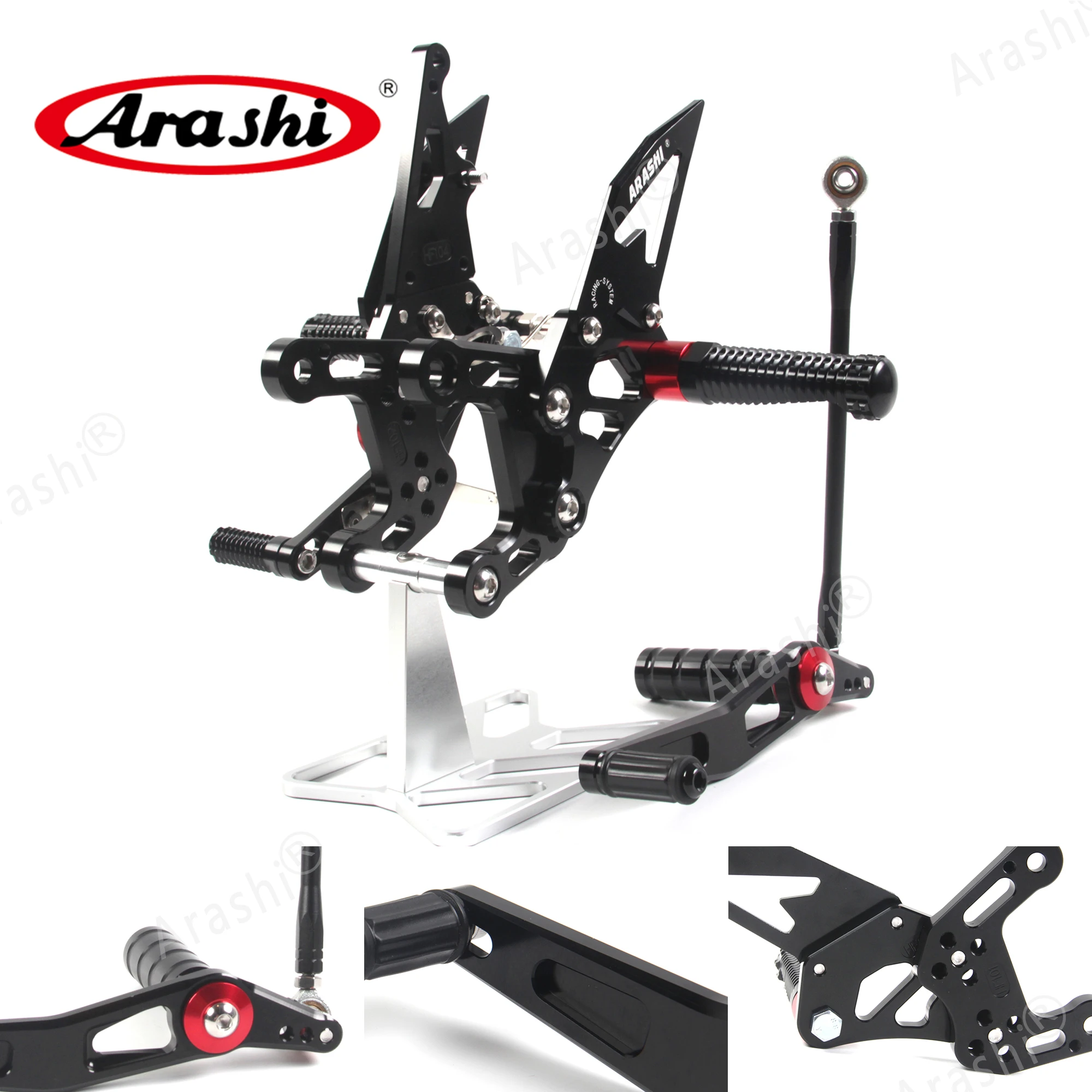 Араши ЧПУ Регулируемые подножки для YAMAHA YZF R1 2009- Rider Rearset подставка ног 2010 2011 2012 2013 Алюминий