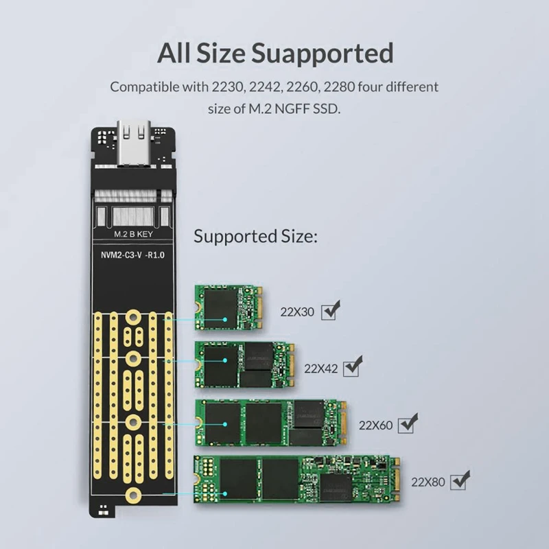 ORICO M2 SSD чехол NGFF M.2 SSD HDD корпус USB3.1 Тип-C 5 Гбит/с samsung Intel 2230 2242 2260 2280 NGFF SSD