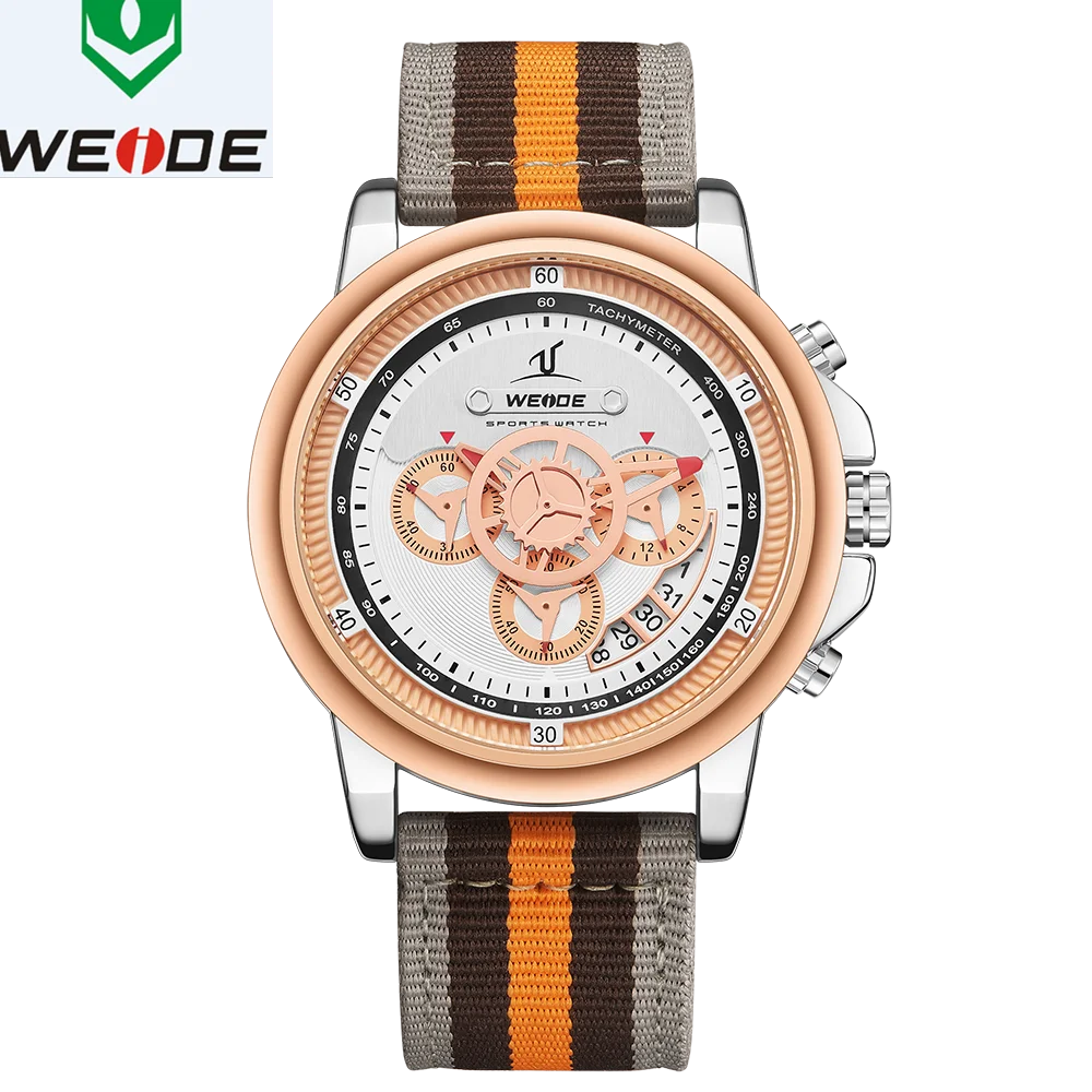 WEIDE, Роскошные мужские часы, Европейский нейлоновый ремешок, 3 глаза, высокое качество, для воды, мужские часы, Relogio Masculino, спортивные цифровые цифры, часы с датой