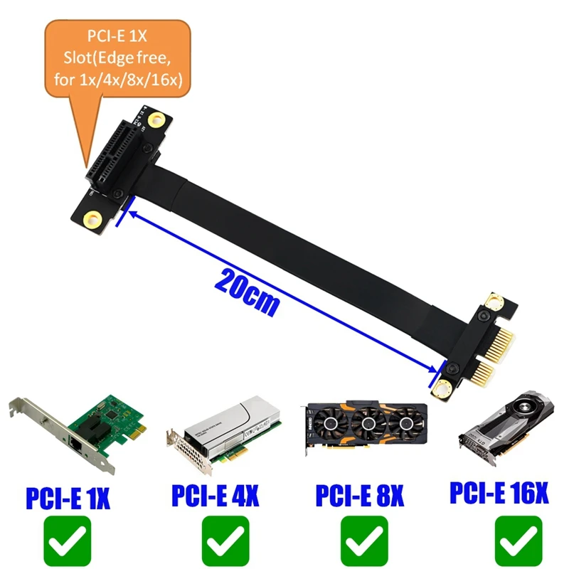 90 градусов Pci-E Pci Express 1X до 1X слот Riser Card конвертер ...
