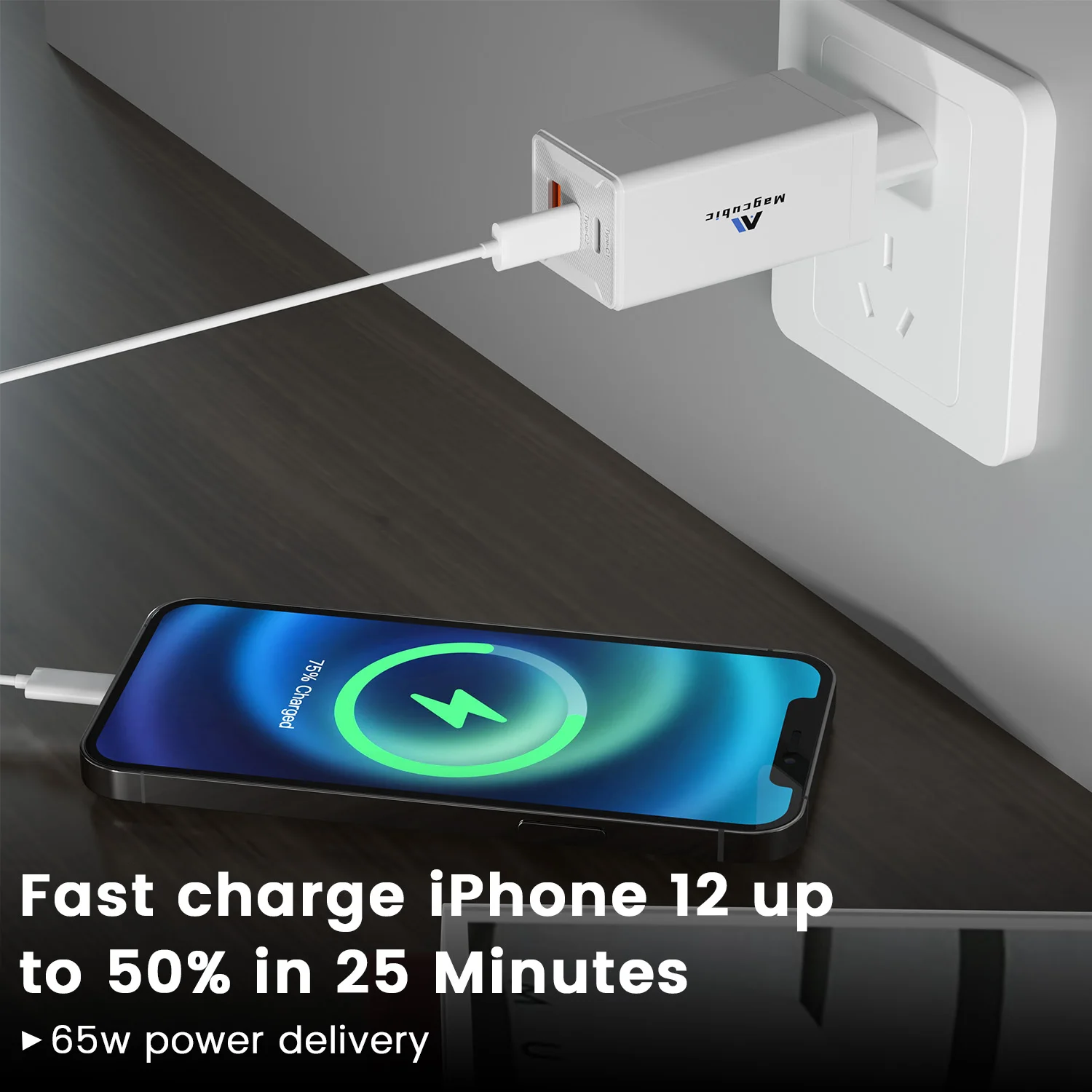 Transpeed GaN 65W Fast Charger 65W USB-C Quick Charge Type-C Wall Fast USB Charger EU US plug For iPhone QC3.0 PD3.0 5V 2A/4.5A 65w charger phone