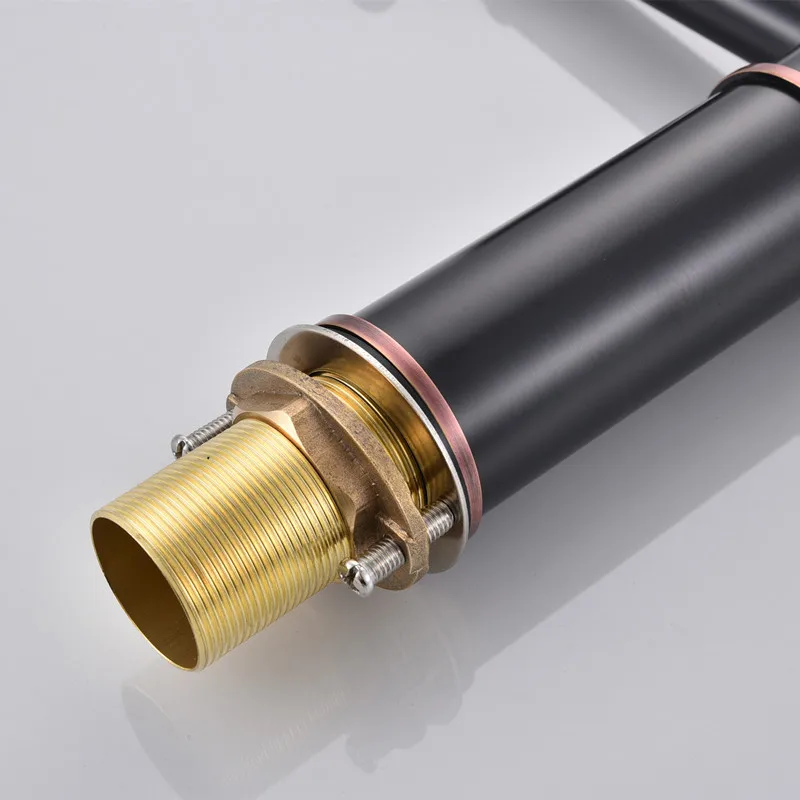 Oil black brass basin faucet hot and cold bathroom mixer single handle oil bronze black tap black basin crane mixer