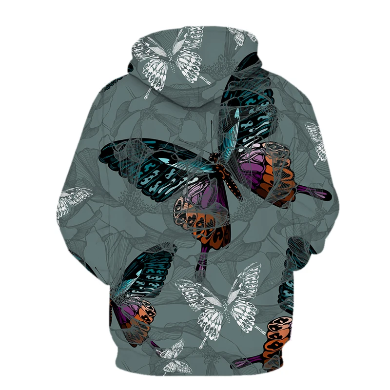 Exquisite cartoon Butterfly 3D Print Hoodie Men Women Winter Fashion Casual Pullover Harajuku Streetwear Sweatshirts Tops plain black hoodie