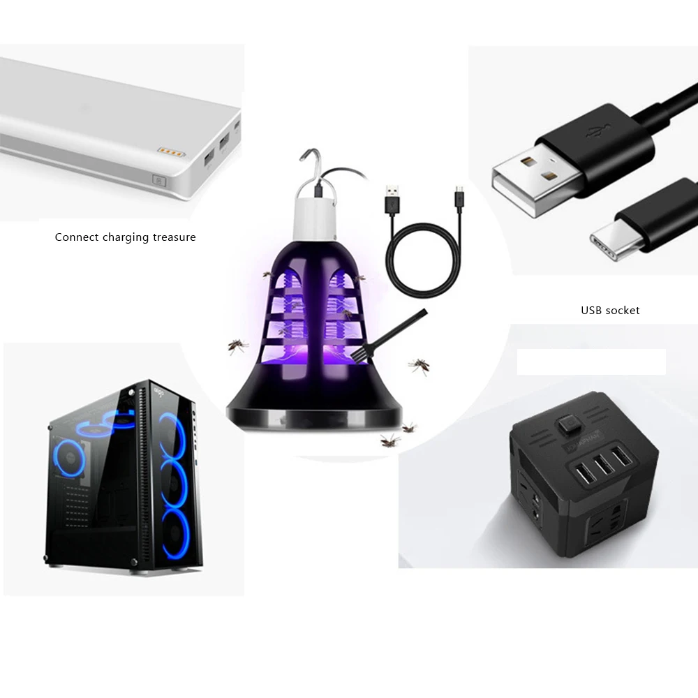 USB Москитная лампа-убийца E27 противомоскитная электрическая ловушка 8 Вт наружная световая ловушка для насекомых лампа для дома сада 220 В Отпугиватели