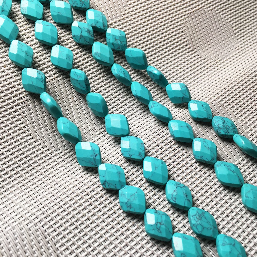 Synthesis Turquoise Натуральный камень колонна овальной формы граненый бисер Кристалл разбросанные бусины сделай сам для ювелирных изделий ожерелье браслет аксессуары - Цвет: Synthesis Turquoise
