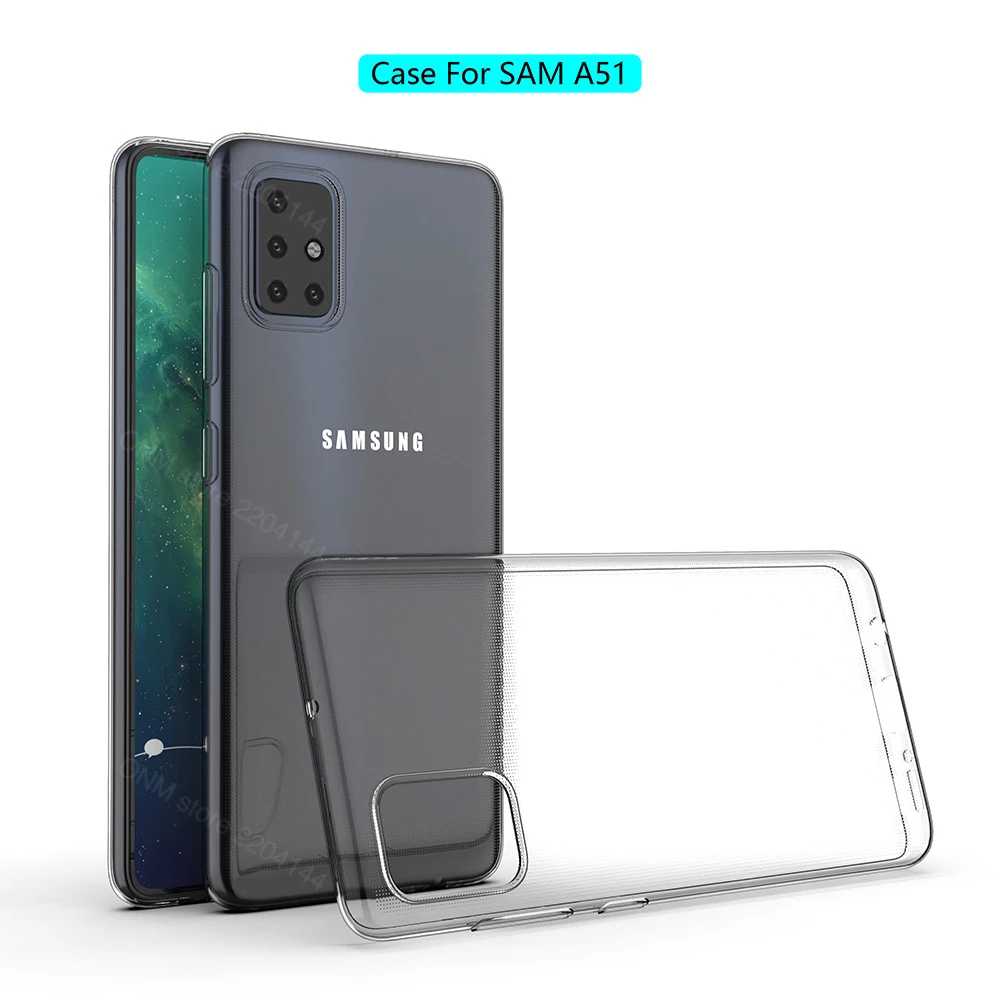 Чехол для Samsung Galaxy A51 прозрачный силиконовый бампер из ТПУ мягкий чехол 5G