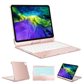 

Pink Portable 360 Degree Rotation Smart Bluetooth Keyboard Cases for Apple iPad Pro 11 inch Tablet Case with Keyboard