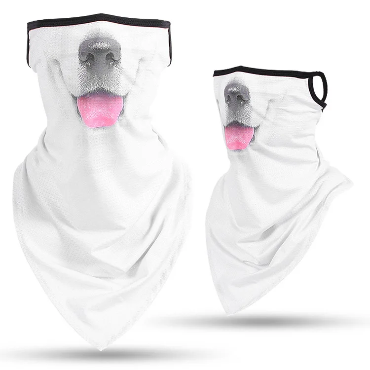 白色萌狗【挂耳三角巾】_2