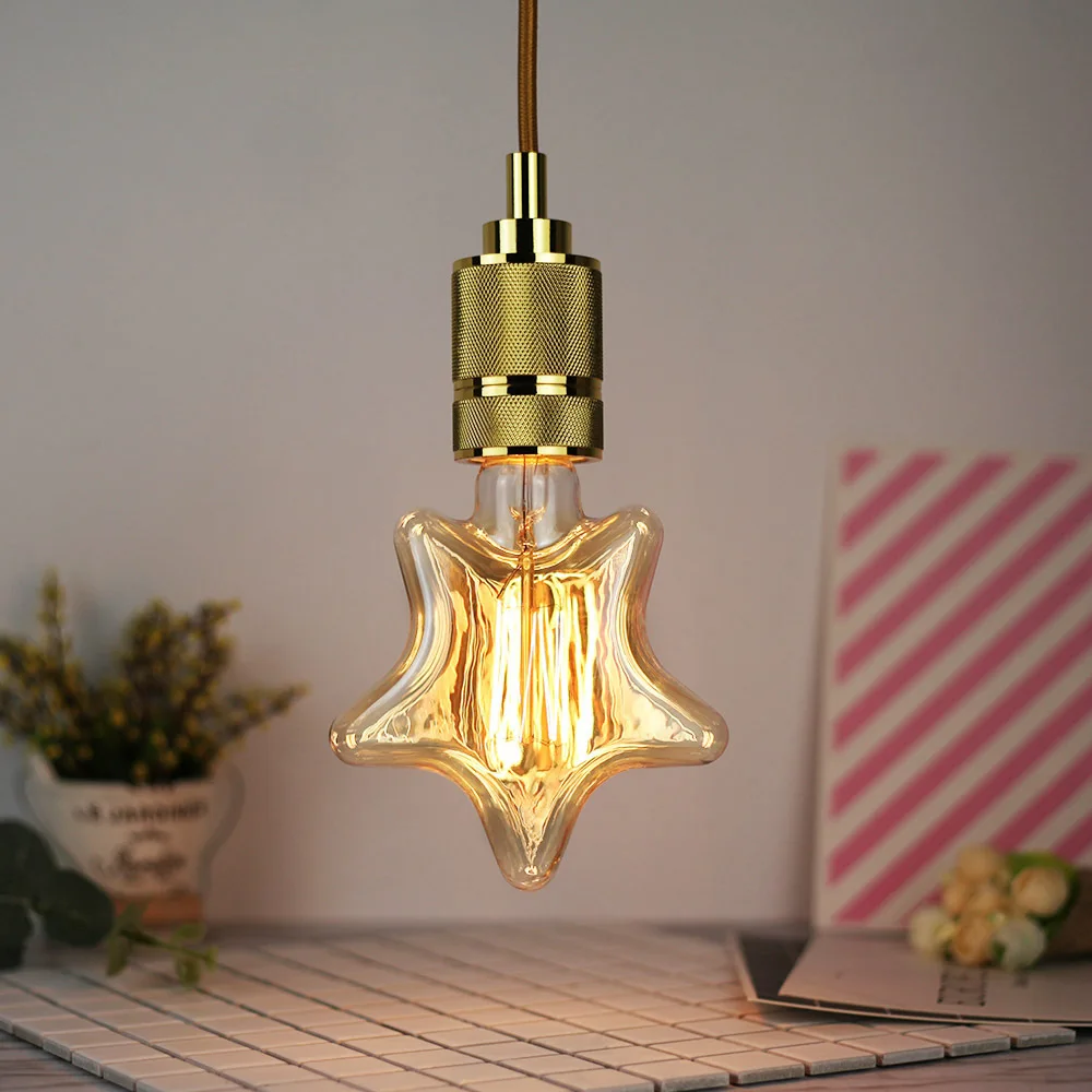 

Edison Bulb E27 Five-pointed Star Antique Bulb Retro Decorative Lights Art Chandelier Star Vintage 220V