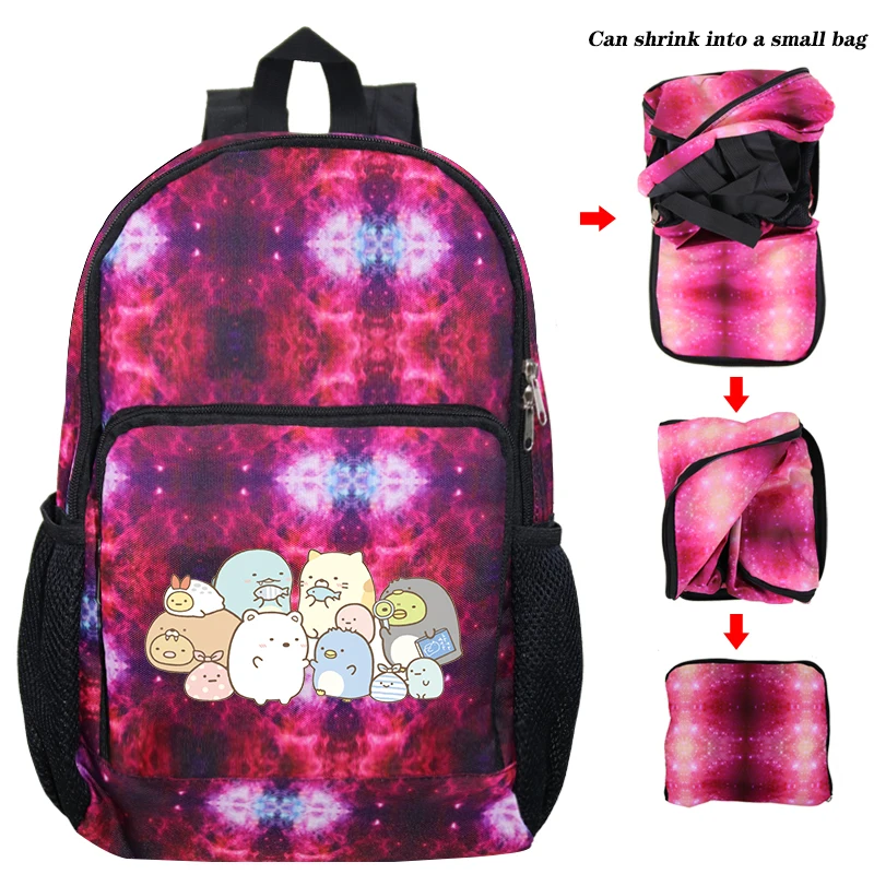 Sumikko Bagpack 29 Животные принты вещевой мешок для путешествий рюкзаки Sumikko рюкзак унисекс обратно в школу сумка прекрасный Sumikko дети складной рюкзак и сумка Dos - Цвет: Sumikko Bagpack 29