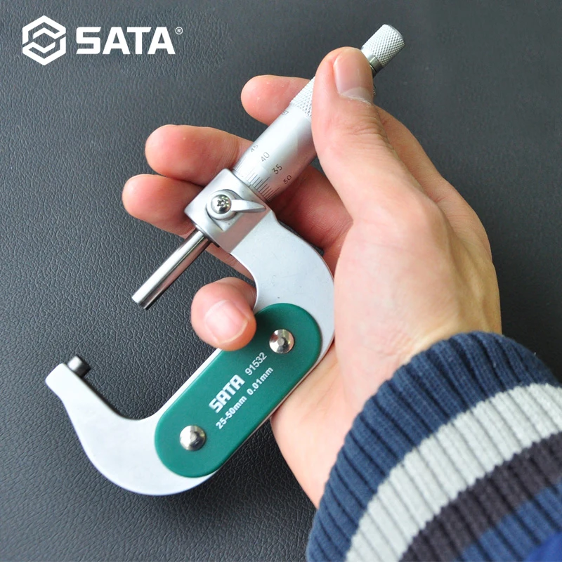 Спиральный микрометр SATA 0 25/50/75 мм толщиномер стены наружный диаметр