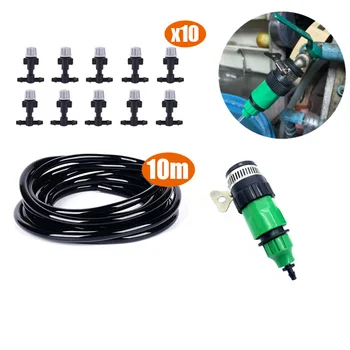 

10/20 Meter 4/7mm Garden Water Hose With Quick Connector Misting Irrigation Tubing Pipe PVC Hose With Drippers System