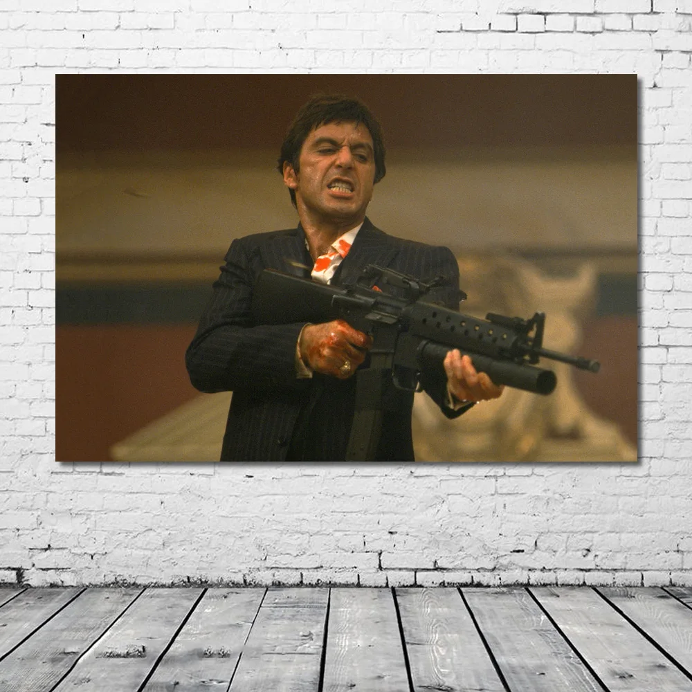 Классическая картина Al Pacino кино плакаты и принты scarface шелковая живопись холст