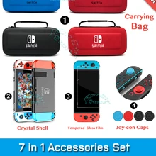 Accessoires de commutateur nintention étui de transport Film de protection d'écran étui rigide pour PC casquettes de pouce sac à main Nintendoswitch pour Nintendo Switch