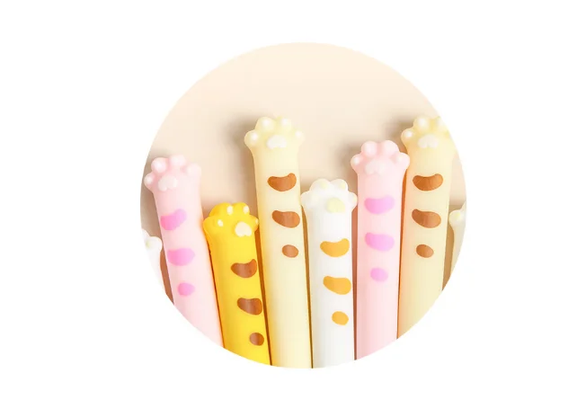Gel Pen Wholesale Cute Cat Claws Soft Glue Neutral Pen Students Creative Pen Stationery Writing Tools 40pcs/Lot 0.5mm GP658