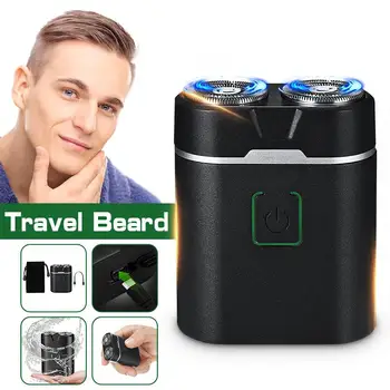 

Kemei Mini Electric Shavers For Men Waterproof Double-Ring Blade USB Rechargeable Beard Razor Shaving Machine Men Shaver