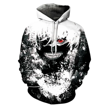 

2020 classic anime Tokyo Ghoul 3D printed hooded jacket 3D hooded casual sportswear fashion brand men's ladies Harajuku street s