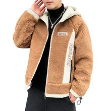 Мужская повседневная плюшевый Карманный куртка на молнии с капюшоном, новая модная зимняя куртка с принтом, верхняя одежда с длинным рукавом, Мужская ветровка, GA501