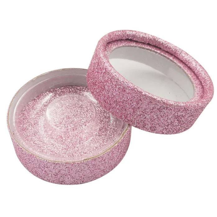rose pink Красивая блестящая круглая витрина для одной пары ресниц, упаковка для ресниц, чехол для доставки - Цвет: rose pink