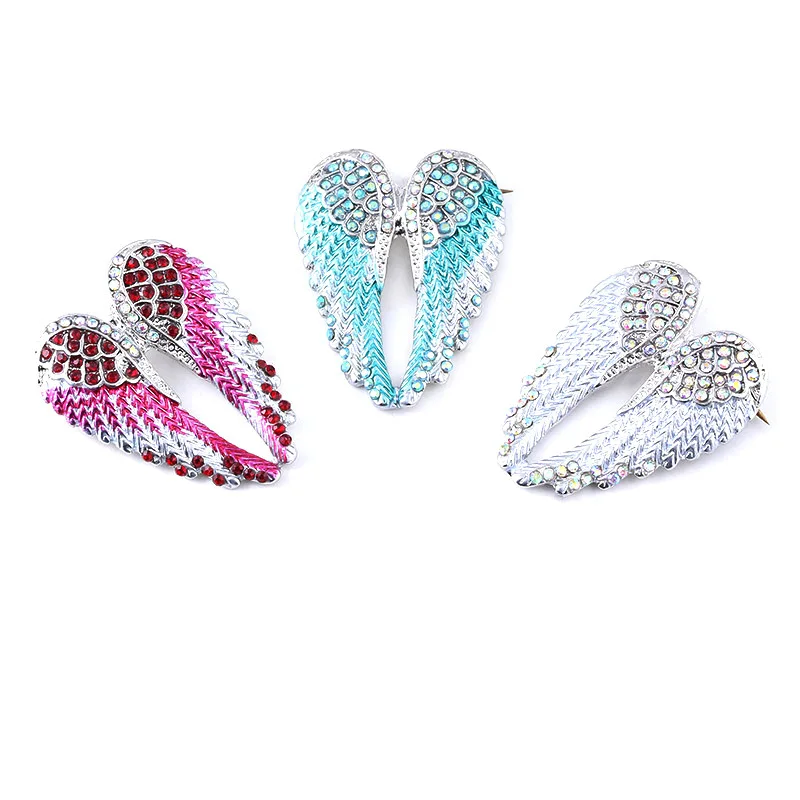 Crystal angel wings brooch