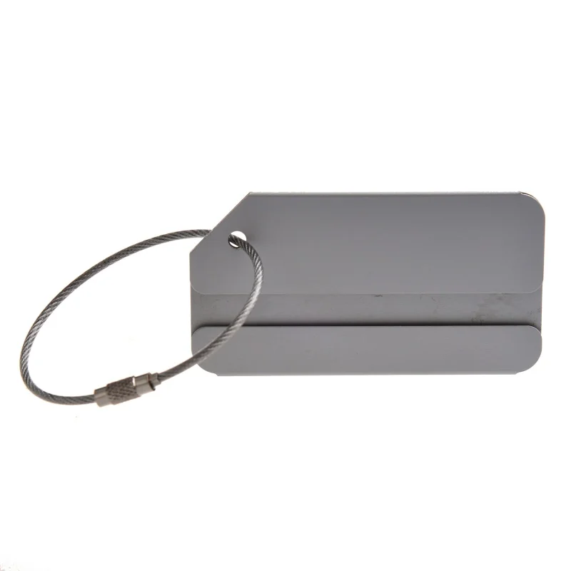 Aluminum alloy address label luggage trailer luggage tag name tag with metal cable(silver