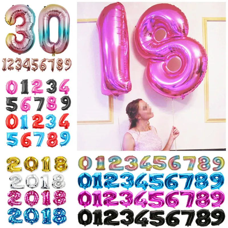 Золотые 32 дюймовые воздушные шары для дня рождения большие металлические из