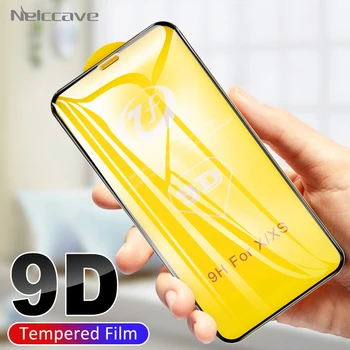 

100 Pieces 9D Tempered Glass For Apple iPhone 11 Pro XS Max XR X 8 Plus 7 6 6S SE 5S Full Glue Screen Protector Protective Film