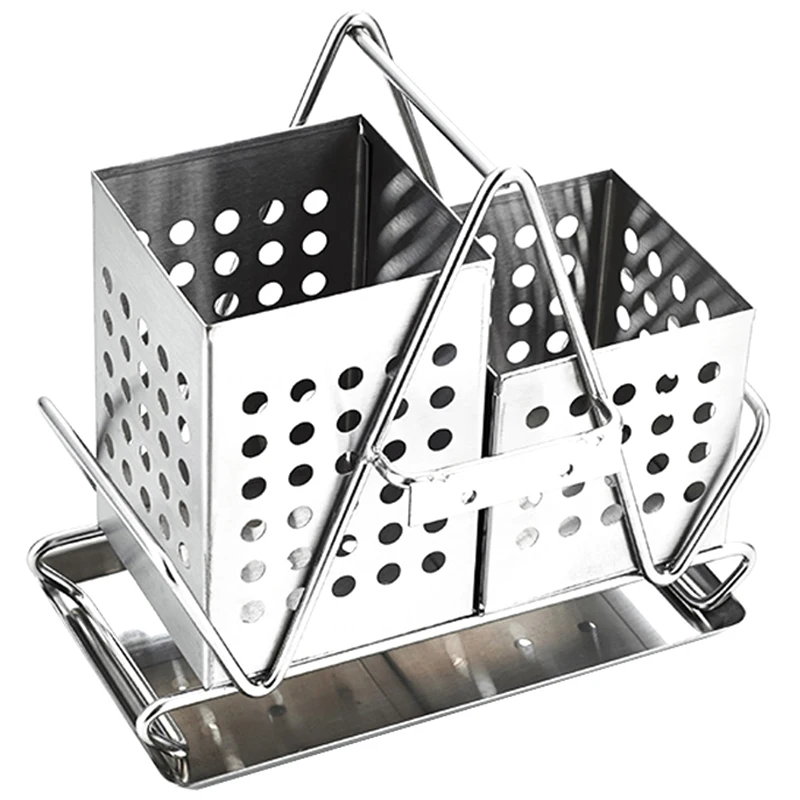 

Hot New Stainless Steel Chopsticks Tube Wall Hanging Double Chopsticks Box Kitchen Tableware Storage Container